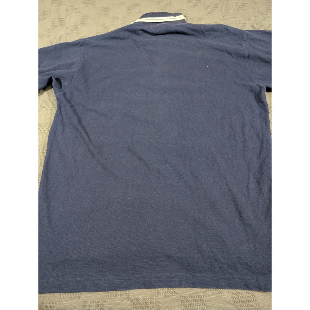 Fruit of the Loom Mens XL Navy Blue Cotton Pique Polo Shirt Tipped Collar - Picture 5 of 8